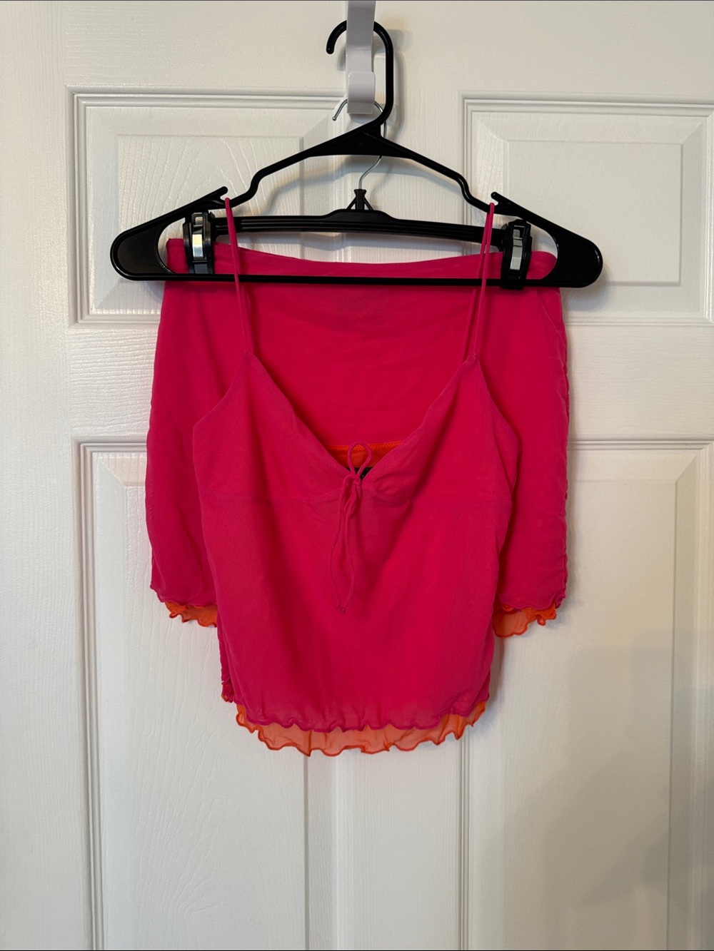 White Fox Pink and orange matching set (top is small, skirt is medium)